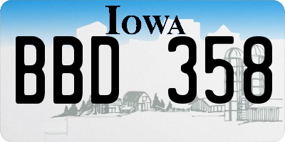 IA license plate BBD358