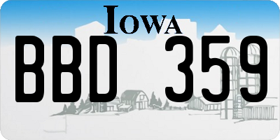 IA license plate BBD359