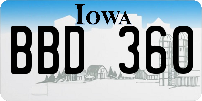 IA license plate BBD360