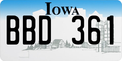IA license plate BBD361