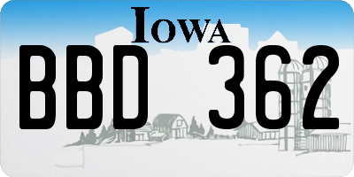 IA license plate BBD362