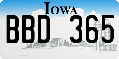 IA license plate BBD365