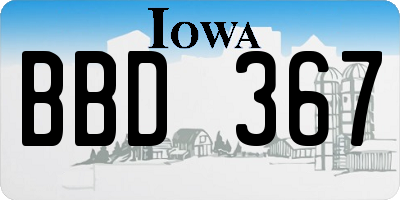 IA license plate BBD367