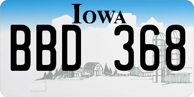 IA license plate BBD368
