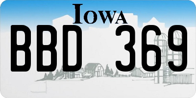 IA license plate BBD369