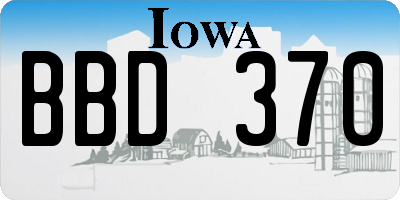 IA license plate BBD370