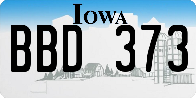 IA license plate BBD373