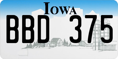 IA license plate BBD375