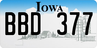 IA license plate BBD377