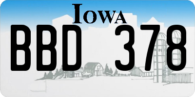 IA license plate BBD378