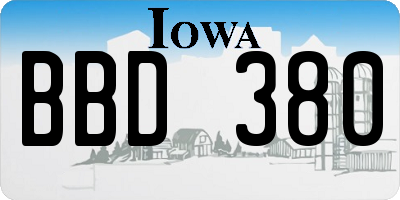 IA license plate BBD380
