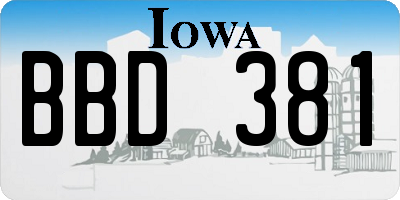 IA license plate BBD381
