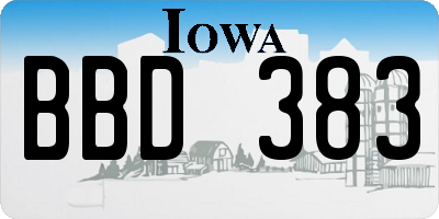 IA license plate BBD383