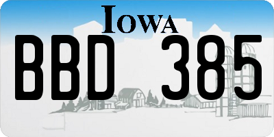 IA license plate BBD385