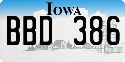 IA license plate BBD386
