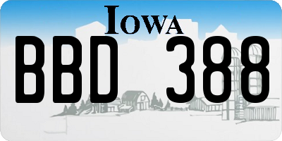 IA license plate BBD388