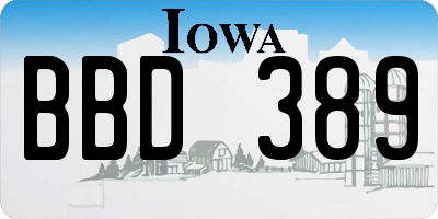 IA license plate BBD389