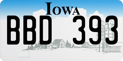 IA license plate BBD393