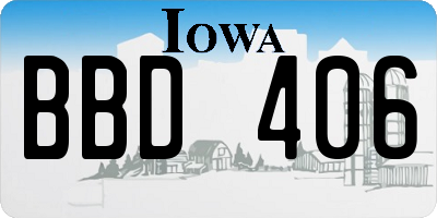 IA license plate BBD406