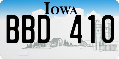 IA license plate BBD410