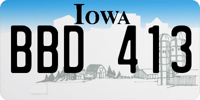 IA license plate BBD413