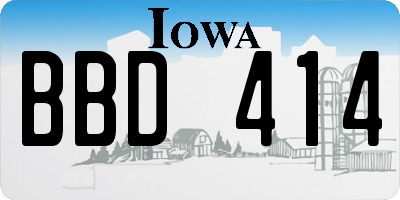 IA license plate BBD414