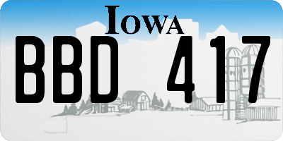 IA license plate BBD417