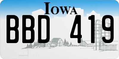IA license plate BBD419