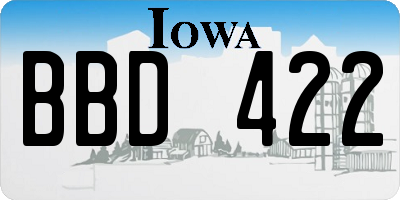 IA license plate BBD422