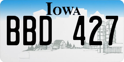 IA license plate BBD427