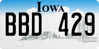 IA license plate BBD429