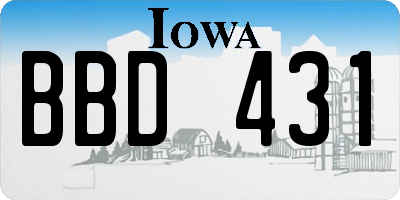 IA license plate BBD431
