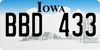 IA license plate BBD433