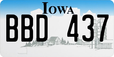IA license plate BBD437