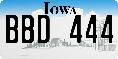 IA license plate BBD444