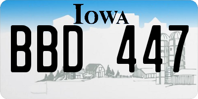 IA license plate BBD447