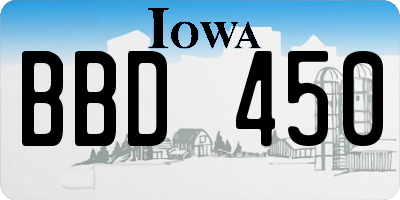 IA license plate BBD450