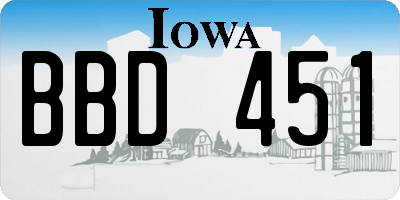 IA license plate BBD451