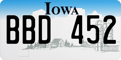 IA license plate BBD452