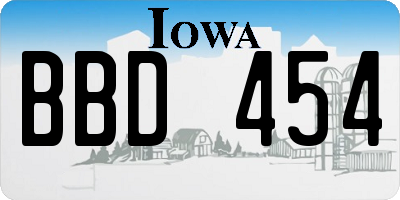 IA license plate BBD454