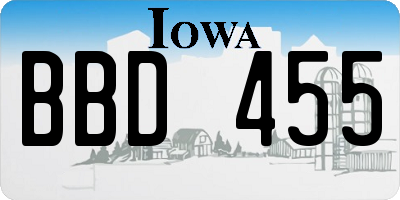 IA license plate BBD455