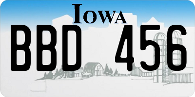 IA license plate BBD456