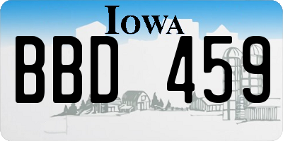 IA license plate BBD459