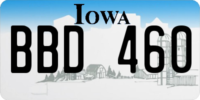 IA license plate BBD460