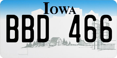 IA license plate BBD466