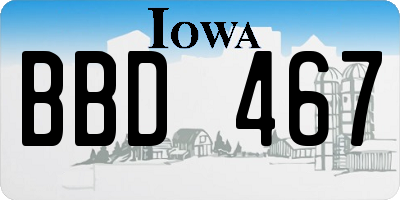 IA license plate BBD467