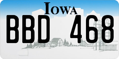 IA license plate BBD468