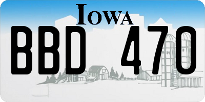 IA license plate BBD470