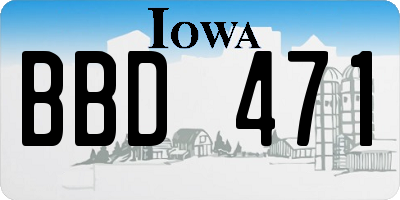 IA license plate BBD471