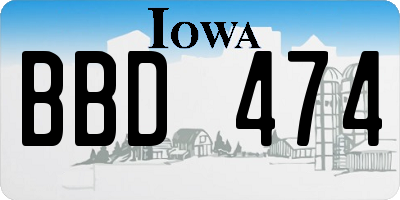 IA license plate BBD474